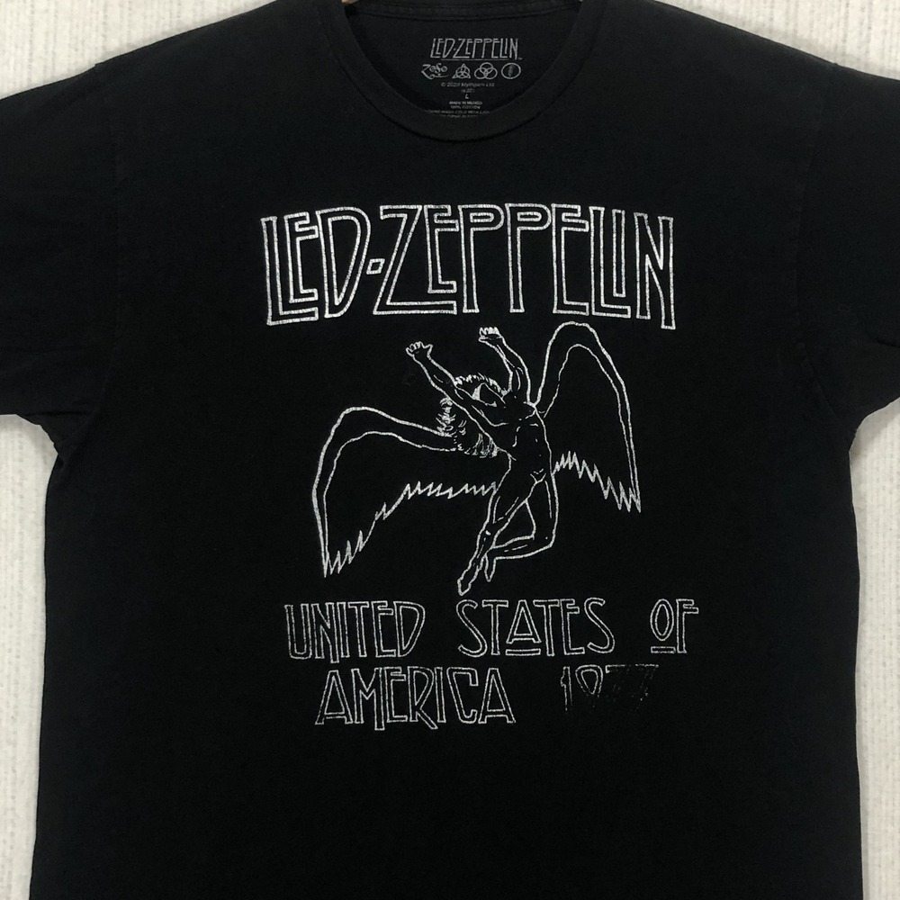 Led Zeppelin United States of America 1977 Tour T-Shirt Black Large Swan Song